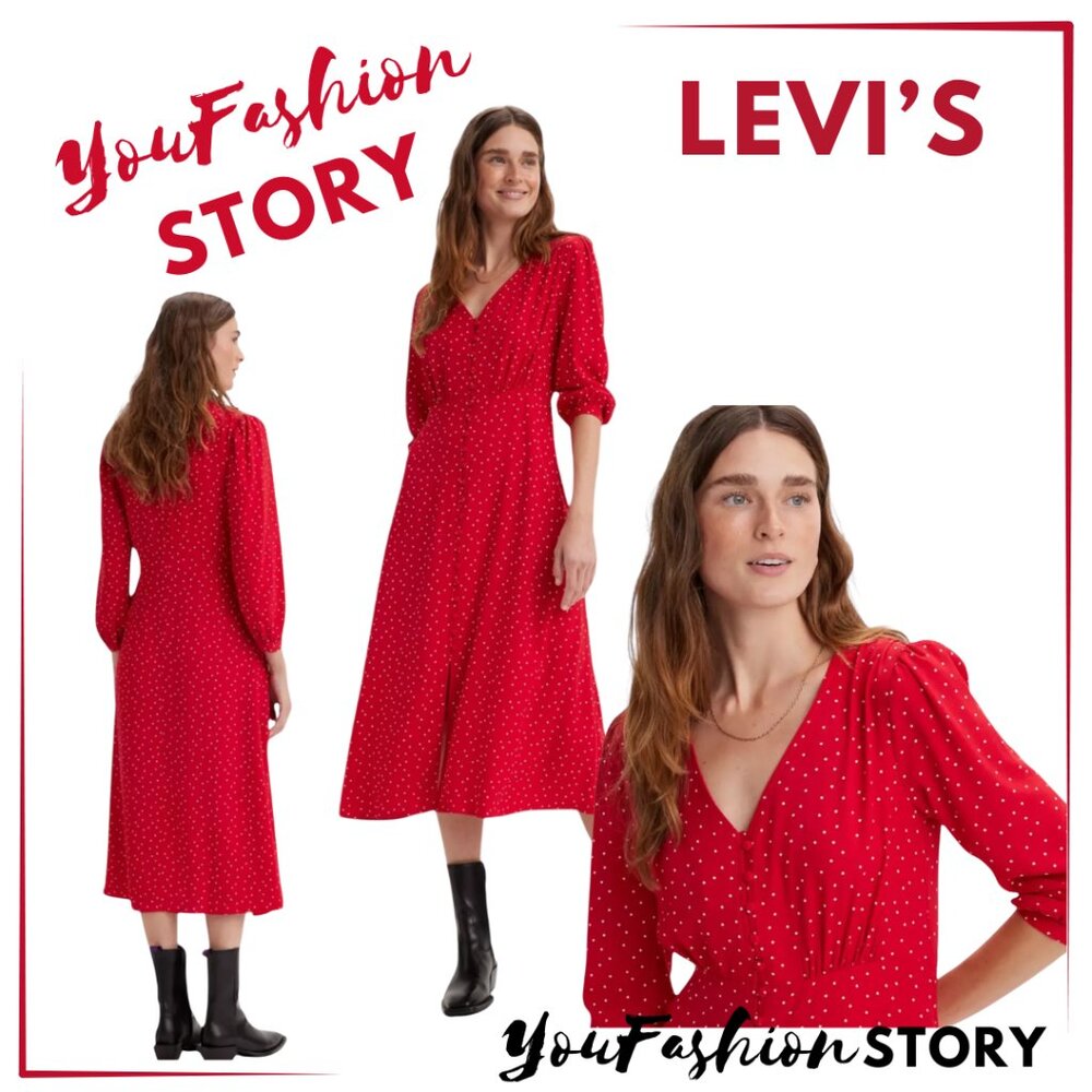 breslin long sleeve dress Breslin Long Sleeve Dress - Red